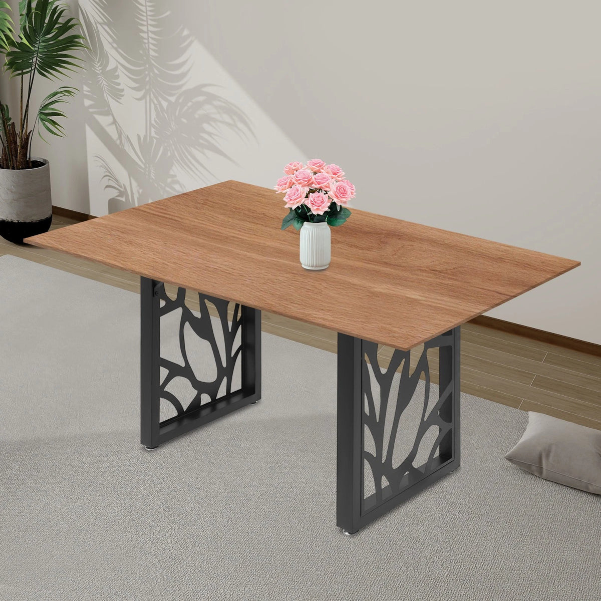 Table Legs Set of 2 for Desk with Metal Base and Foot Pads