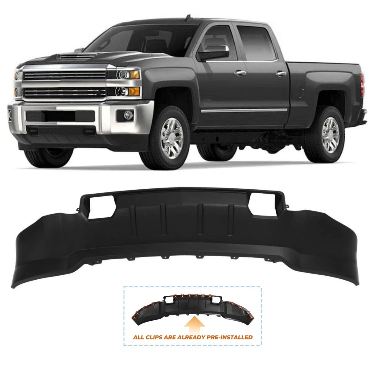 Front Lower Valance for Chevrolet Silverado 2500 HD 3500 HD (2015–2019)