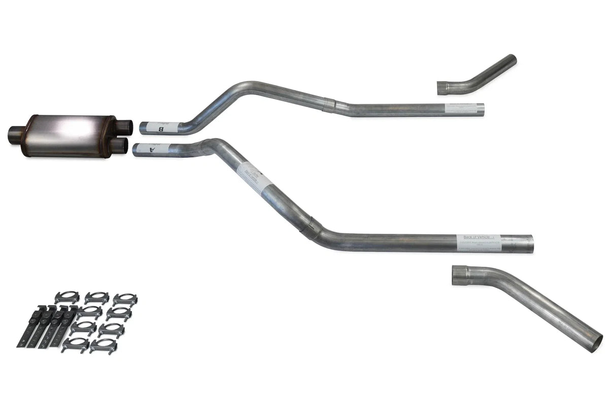 Dual Exhaust Kit for GMC Jimmy (1992–1994) 2.5" Stainless Muffler Corner Exit
