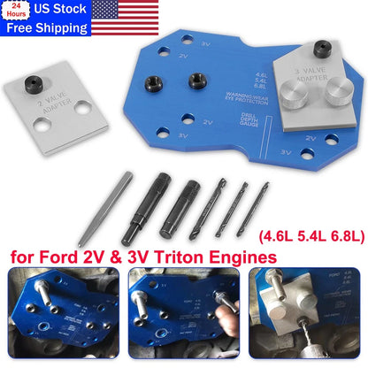 Manifold Drill Template for Ford 2V & 3V 4.6L 5.4L 6.8L V10 (2000–2010)