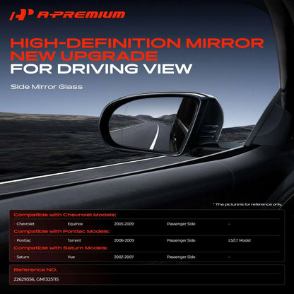 Manual Mirror Glass for Chevy Equinox (2005–2009) - 22629356, GM1325115