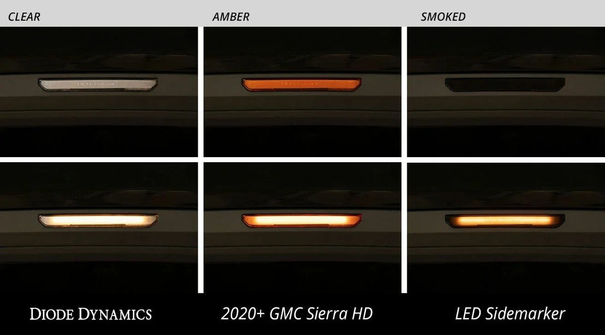 LED Sidemarkers Smoked for GMC Sierra HD 2500 3500 (2020–2023)