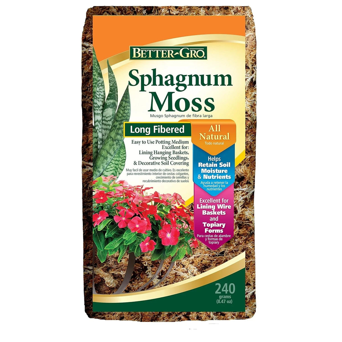 100% Natural Long-Fiber Sphagnum Moss for Orchids and Ferns