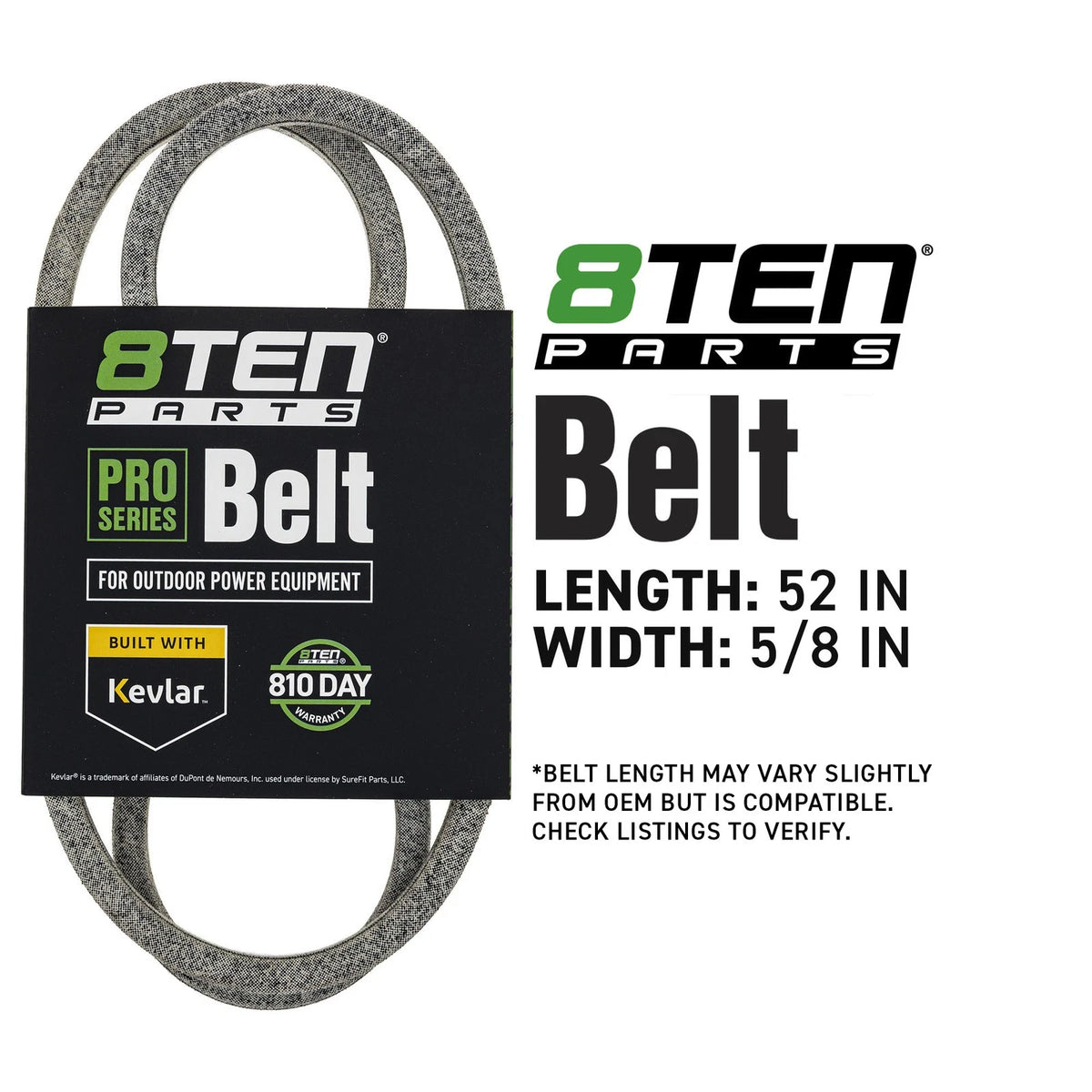 8TEN Kevlar Belt for Cub Cadet 1027 (754-0147, 954-0147, 954-0221)