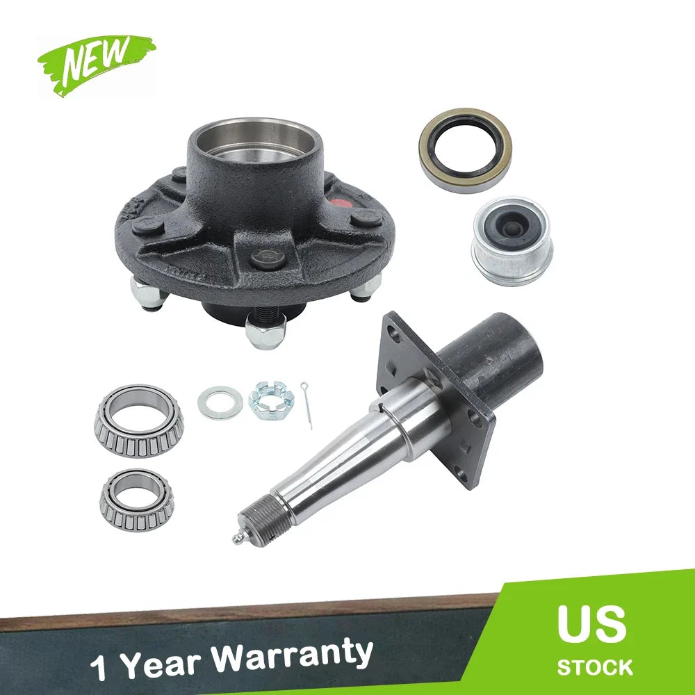 Set of 4 Trailer Hub Kits for 5 on 5" Bolt Pattern (Fits 8.25" x 2" Brakes)