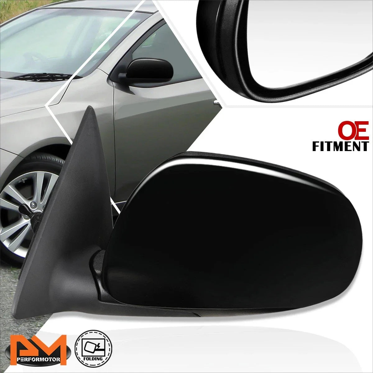 OE Style Manual Adjust Side Rear View Door Mirror Left for Kia Forte Koup (2010–2013)