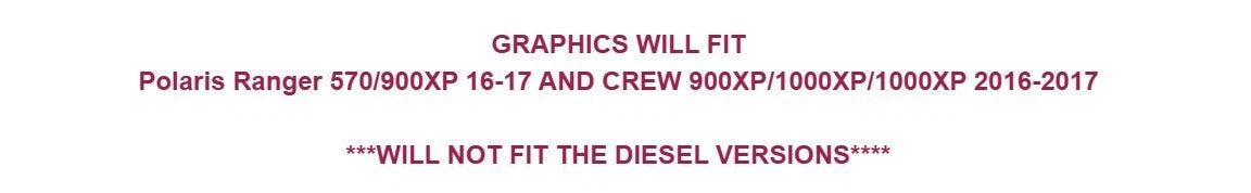 Graphics Decal Sticker for Polaris Ranger 570XP 900XP (2016–2017)