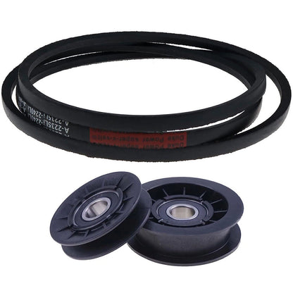 Idler Pulley Drive Belt Kit for John Deere D110 D120 D130 D140 D150 D160 D170 (GX20006 GX20286 GX20287)