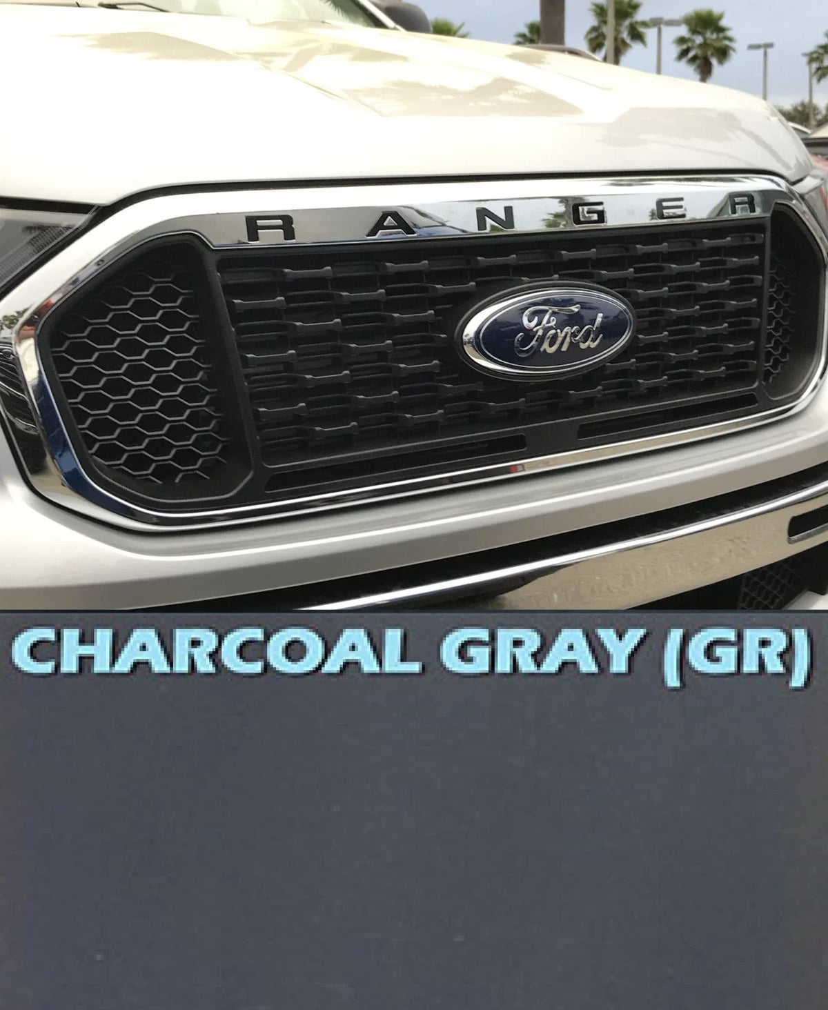 Front Grille Letters ABS Plastic Inserts for Ford Ranger (2019–2023)