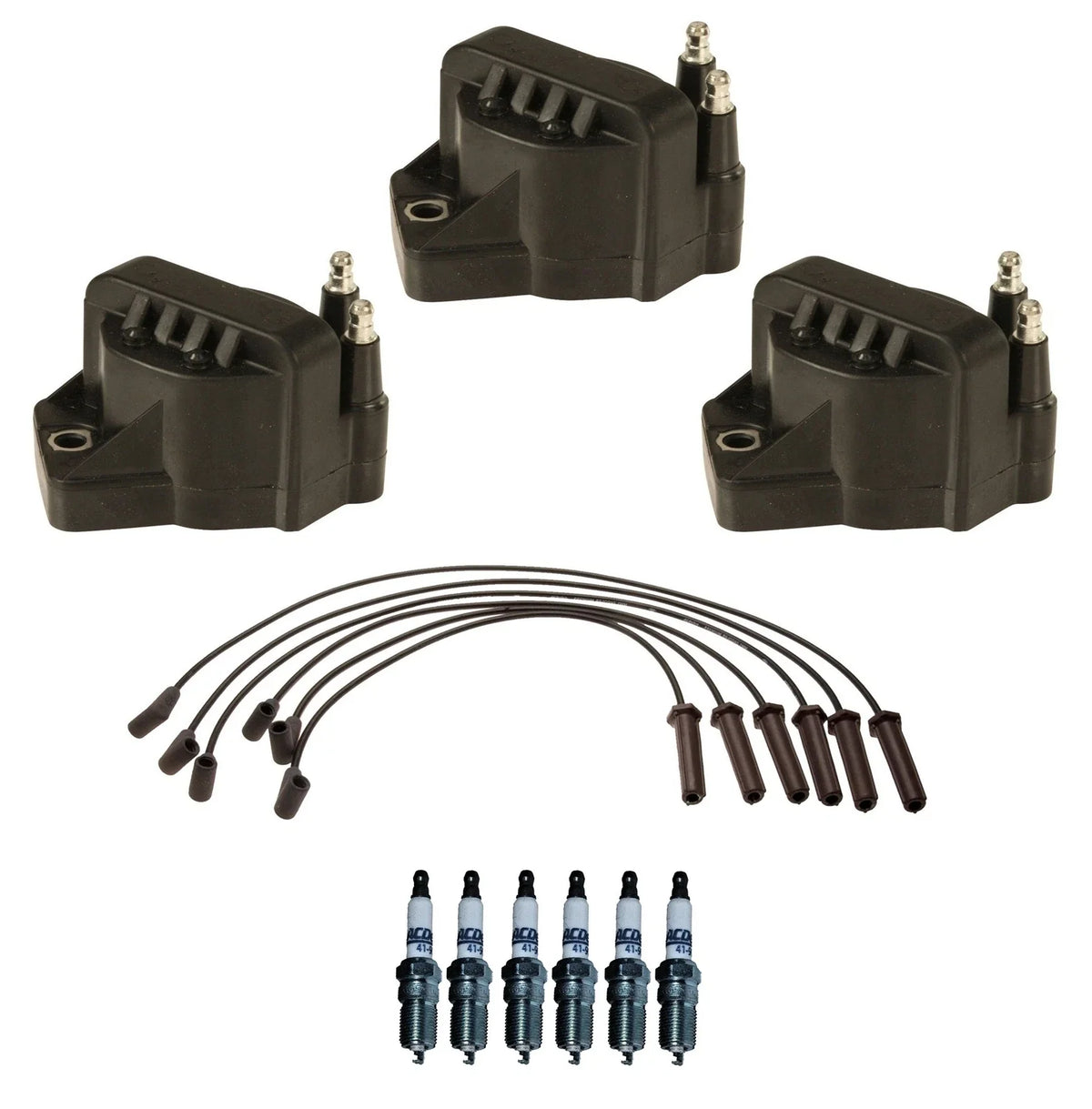 Set of 3 Ignition Coils & 6 Spark Plugs for Chevy Monte Carlo/Impala (V6)