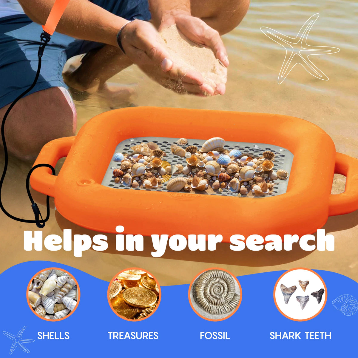 Floating Shark Tooth Sifter for Fossil Hunting and Shark Teeth