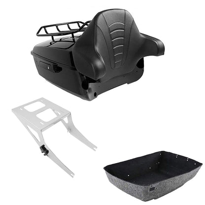2X Trunk Luggage Backrest Mount Rack for Harley Fatboy FLSTF (2008–2017)