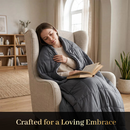 15 lb Weighted Blanket for Adults 48" x 72" Cooling Charcoal