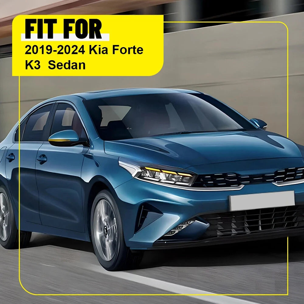 Gloss Black Pillar Posts Door Window Trim Cover for Kia Forte Sedan (2019–2023)