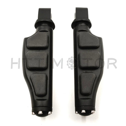 Black Flat Wing Footpegs for Harley Softail Slim FLSL Breakout FXB (2018–2023)