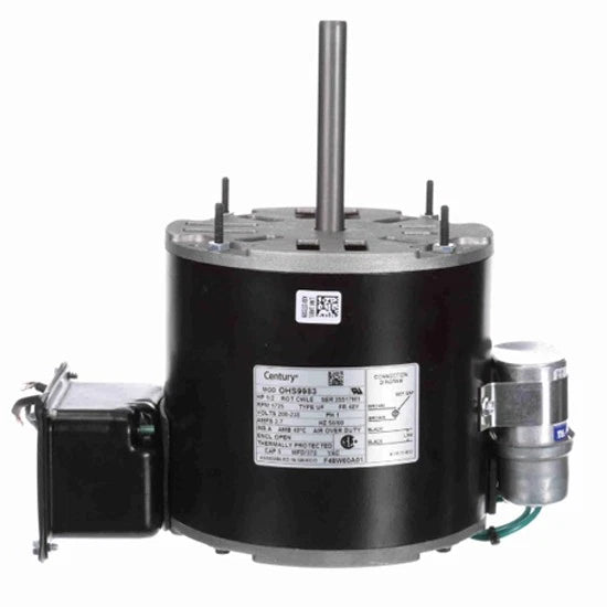 1/2 HP Motor for Century HVAC/R Condenser Fan (208-230V, 1725 RPM)