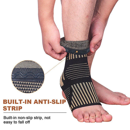 Copper Ankle Brace Compression Sleeve for Foot Pain Relief (No Year Range)