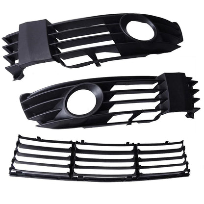 3X Bumper Grille & Fog Light Cover Kit for VW Passat B5 (2001–2005)