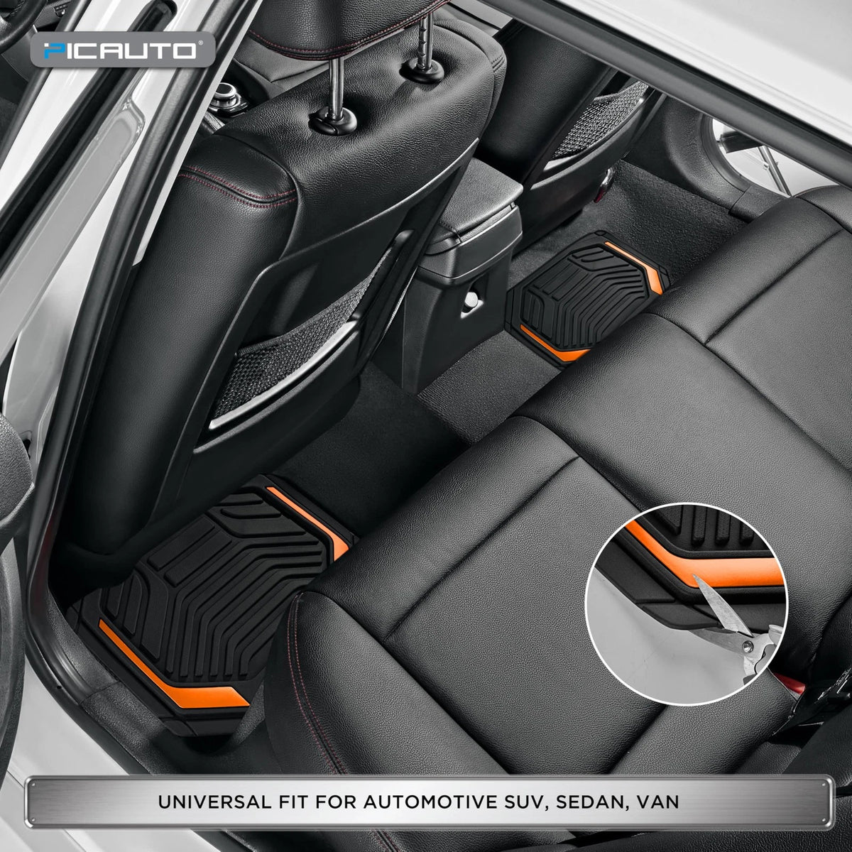 Set of 4 Heavy Duty Rubber Floor Mats for Universal Fit