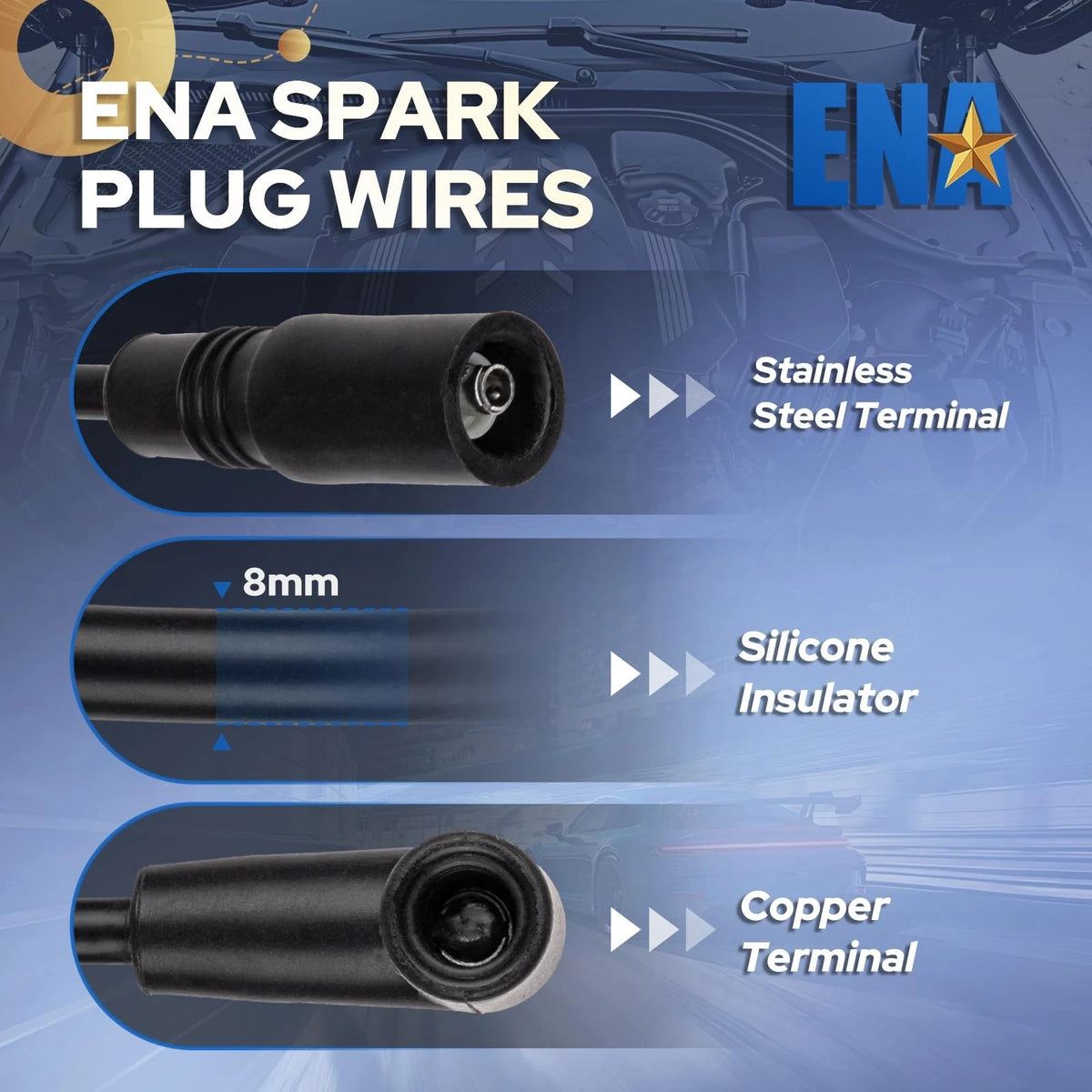 Spark Plug Wire Set for Chevrolet GMC Cadillac Express