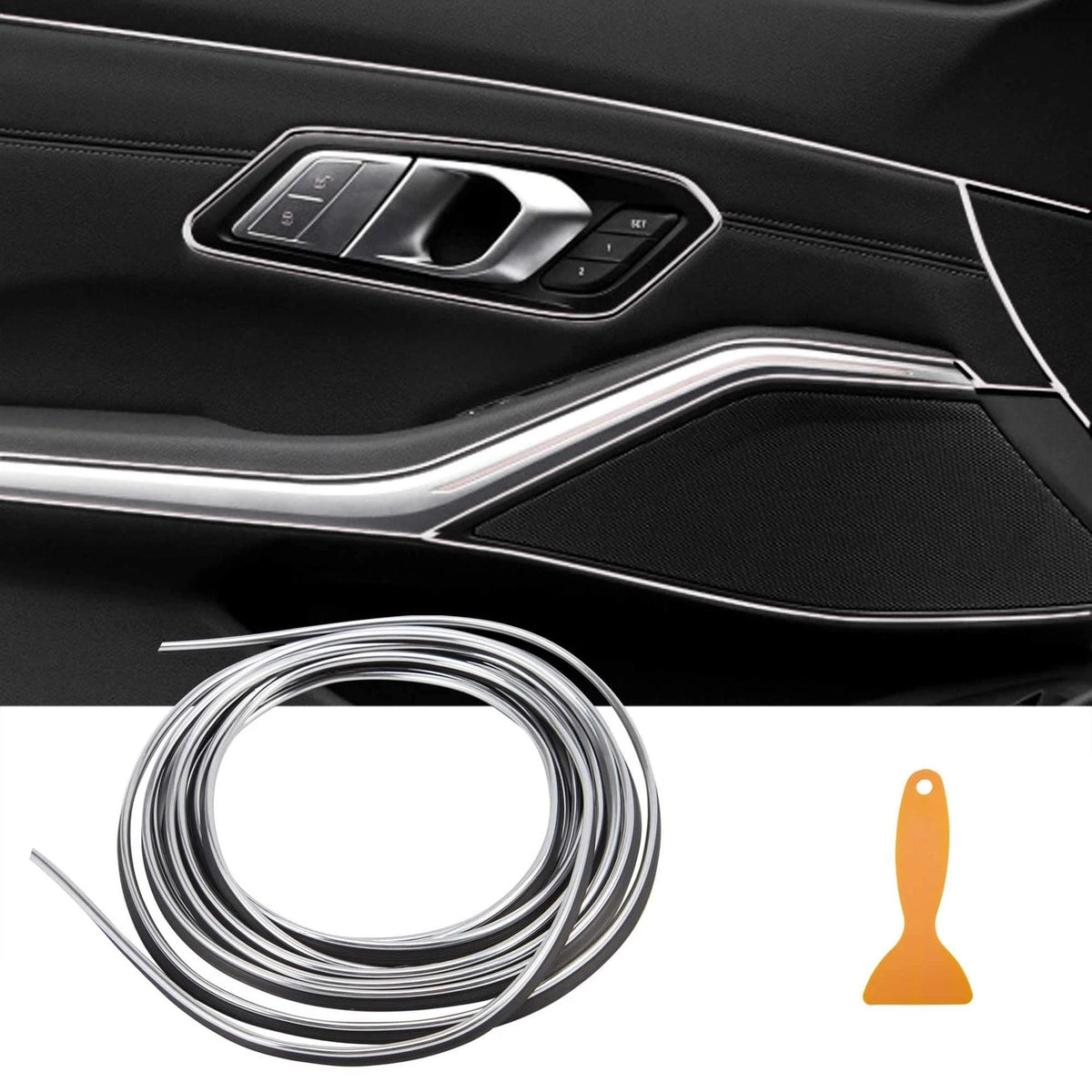 5M Silver Car Interior Moulding Strip for Universal Fit