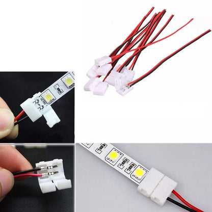 10PCS 2 Pin LED Strip Connectors for 3528 5050 Flexible Tape Light