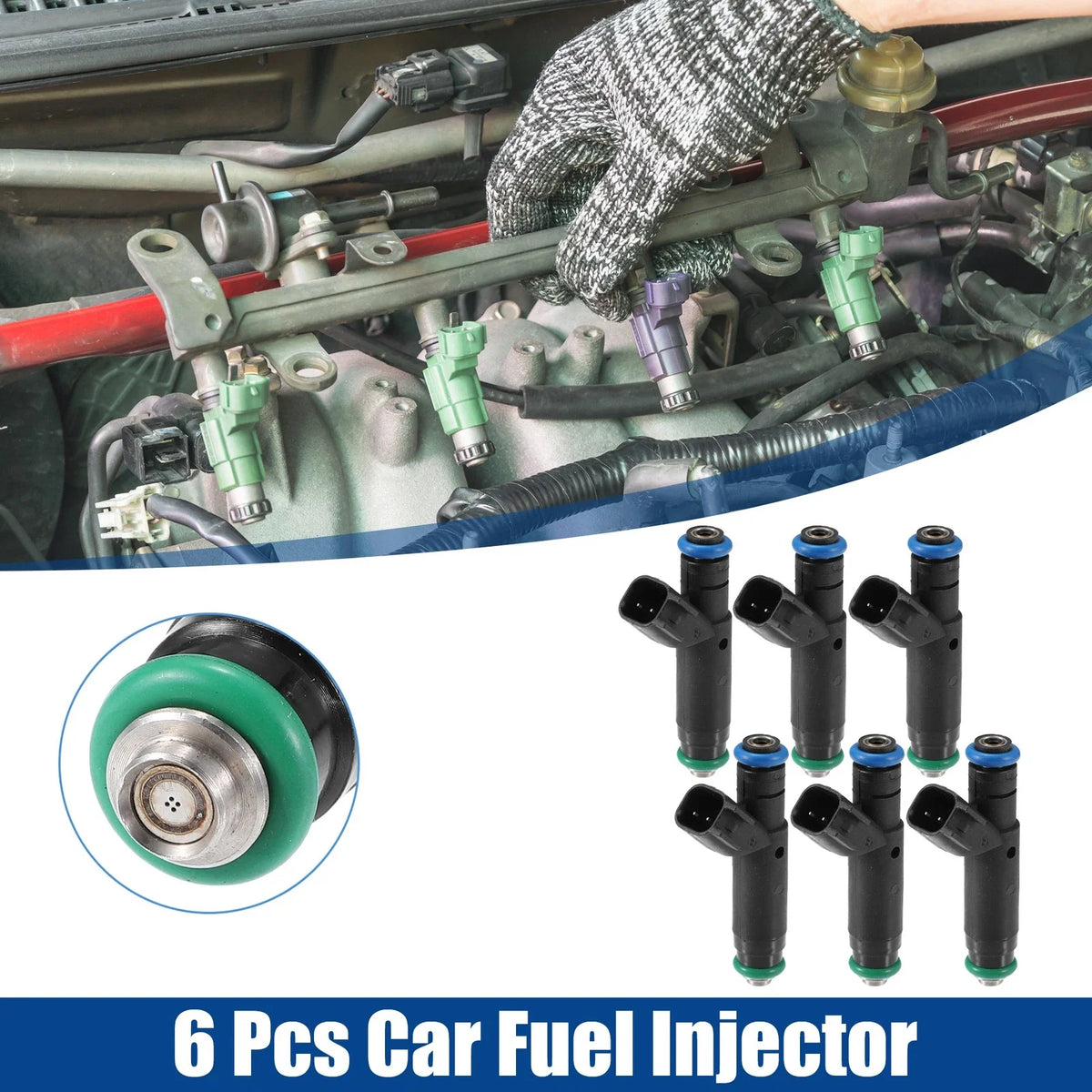 6X Fuel Injector Nozzle for Ford Mustang V6 3.8L 3.9L (2002–2004)