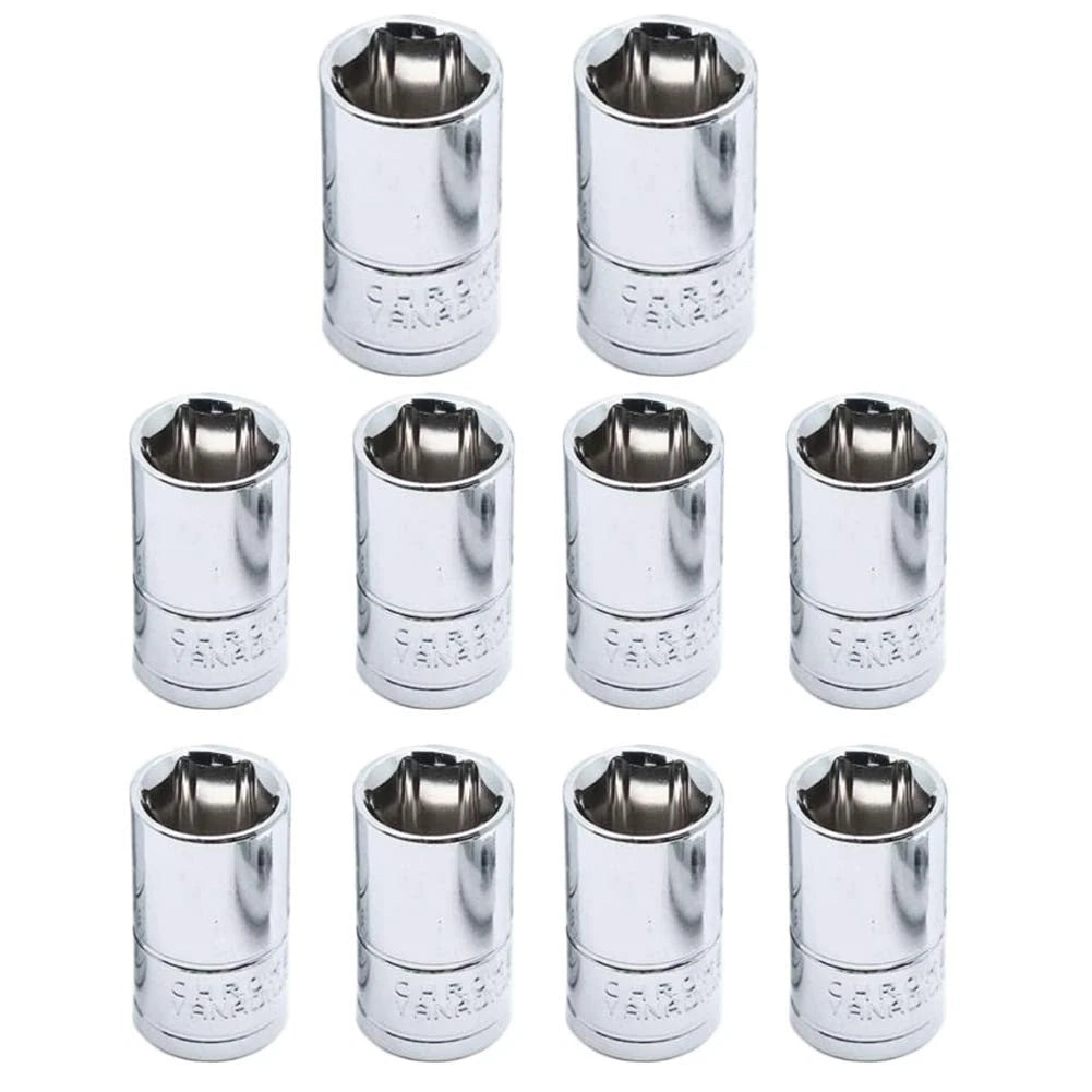 10mm Socket Set of 10 for 1/4 Inch Drive (6 Point, Chrome Vanadium Steel)