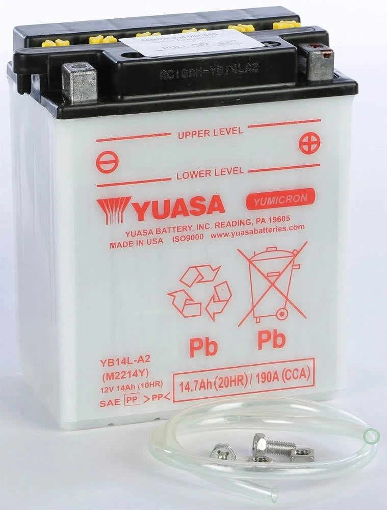 Yuasa YuMicron Battery YB14L-A2 for Kawasaki/Suzuki/Yamaha/Honda (YUAM2214Y)