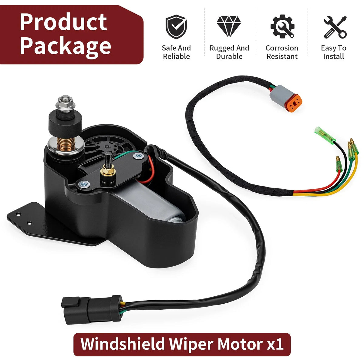 Windshield Wiper Motor 2639007 for Polaris Ranger XP 1000 Crew (2021–2025)