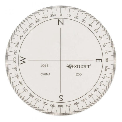 360-Degree Protractor Compass for Drawing and Drafting, Clear, 3.5 in