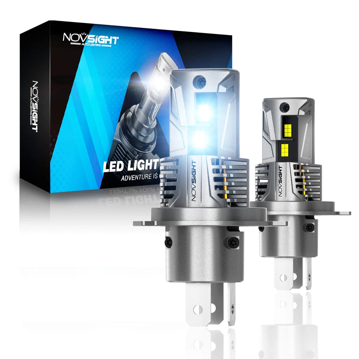 2X H4 LED Headlight Bulbs 100W 6500K for NOVSIGHT (2010–2023)