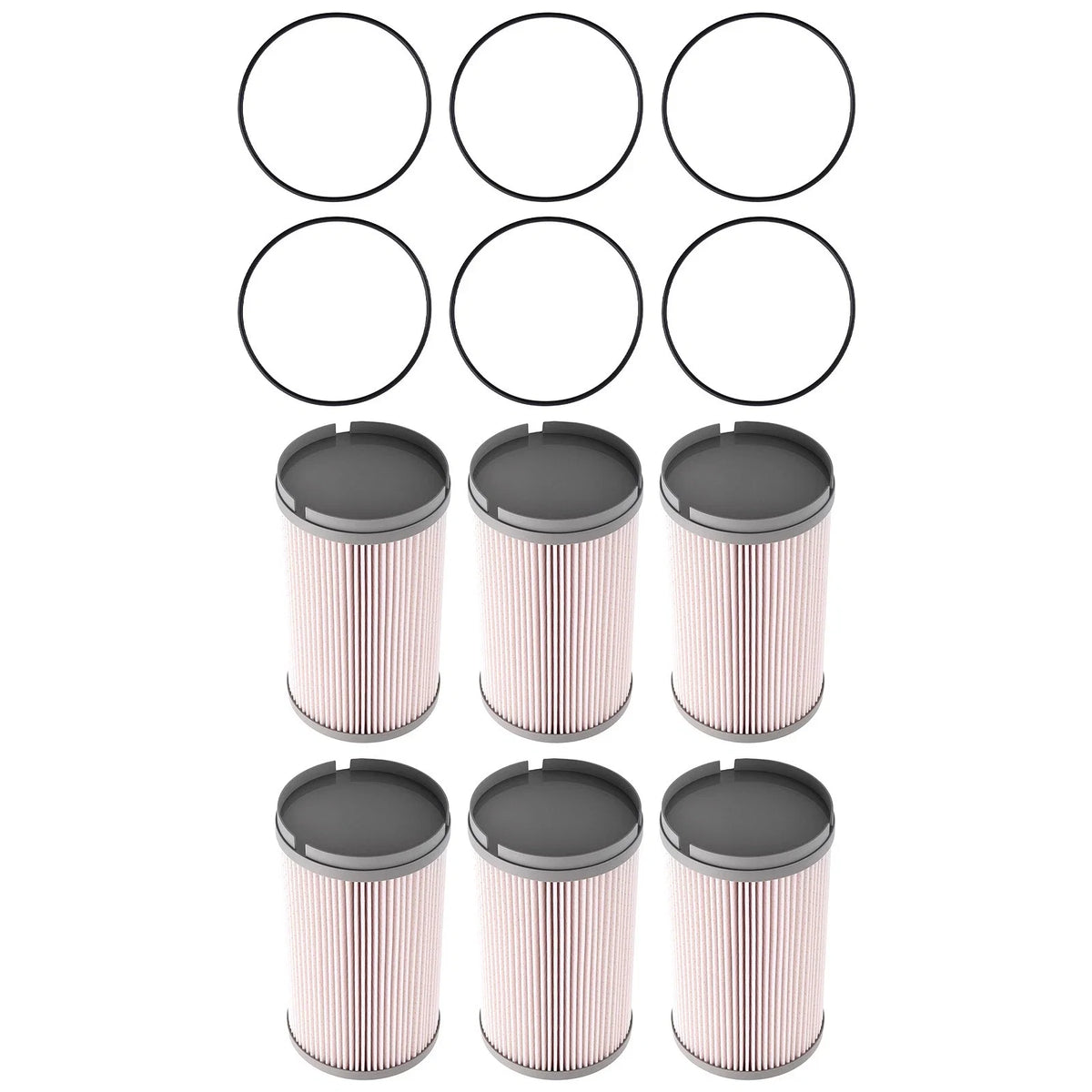 6Pack Fuel Filter Set for Peterbilt 320 365 367 Kenworth T880 (2015–2023) K37-1029 600500