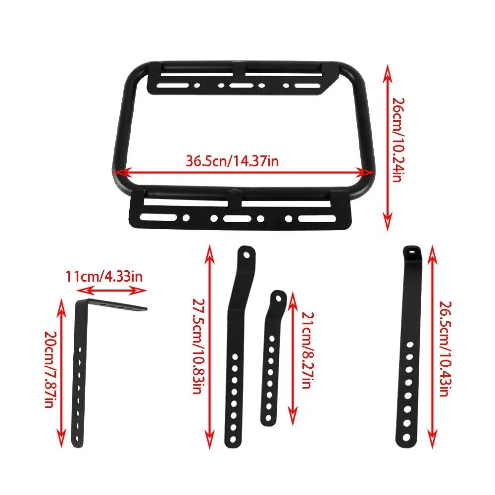 2X Silver 36L Hard Side Saddlebag Box for Motorcycle (Touring)