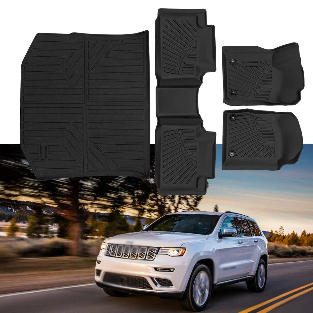 Set of 2 Floor Mats & Cargo Liner for Jeep Grand Cherokee (2016–2021) TPE All-Weather