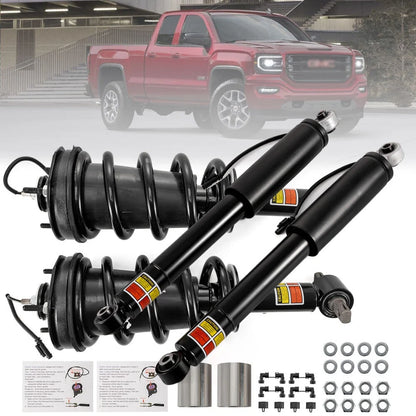 Front & Rear Shock Strut Set for GMC Sierra 1500 Denali (2015–2018) 84977478 22953019