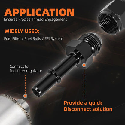 8AN Male to 3/8" Quick Disconnect EFI Fuel Line Adapter Fitting 1500PSI