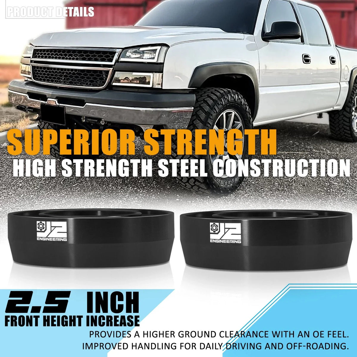 2.5" Coil Spring Front Lift Level Spacer for Silverado Sierra 1500 (1999–2007)