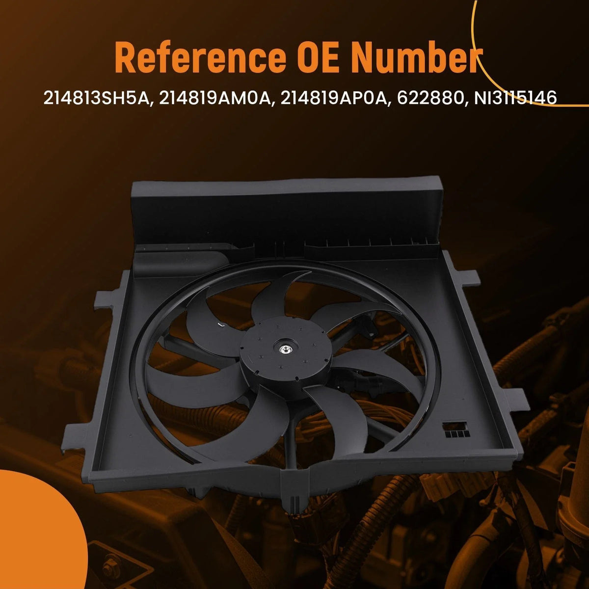 Radiator Cooling Fan for Nissan Sentra (2013–2018) 214819AM0A 214819AP0A 622880