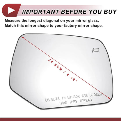 Heated Right Passenger Side Mirror Glass for Ford Escape (2008–2012)
