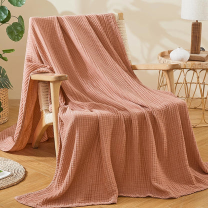 Cotton Muslin King Blanket for Bed Layering (Breathable, Soft, Light)