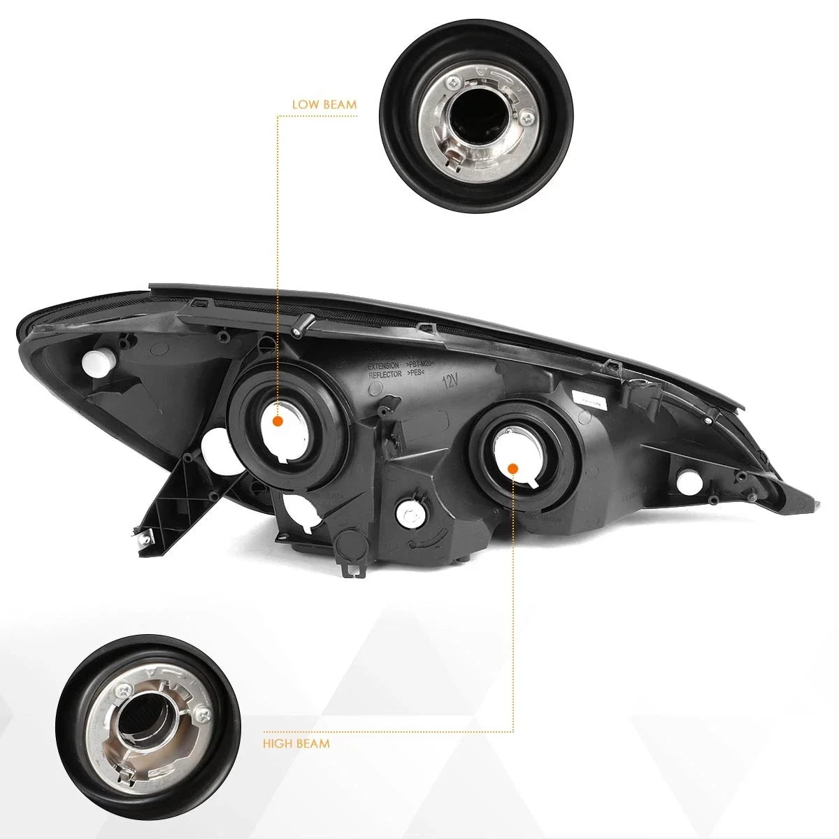 Set of 2 Smoked Lens Clear Corner Side Headlights for Sienna (2004–2005)