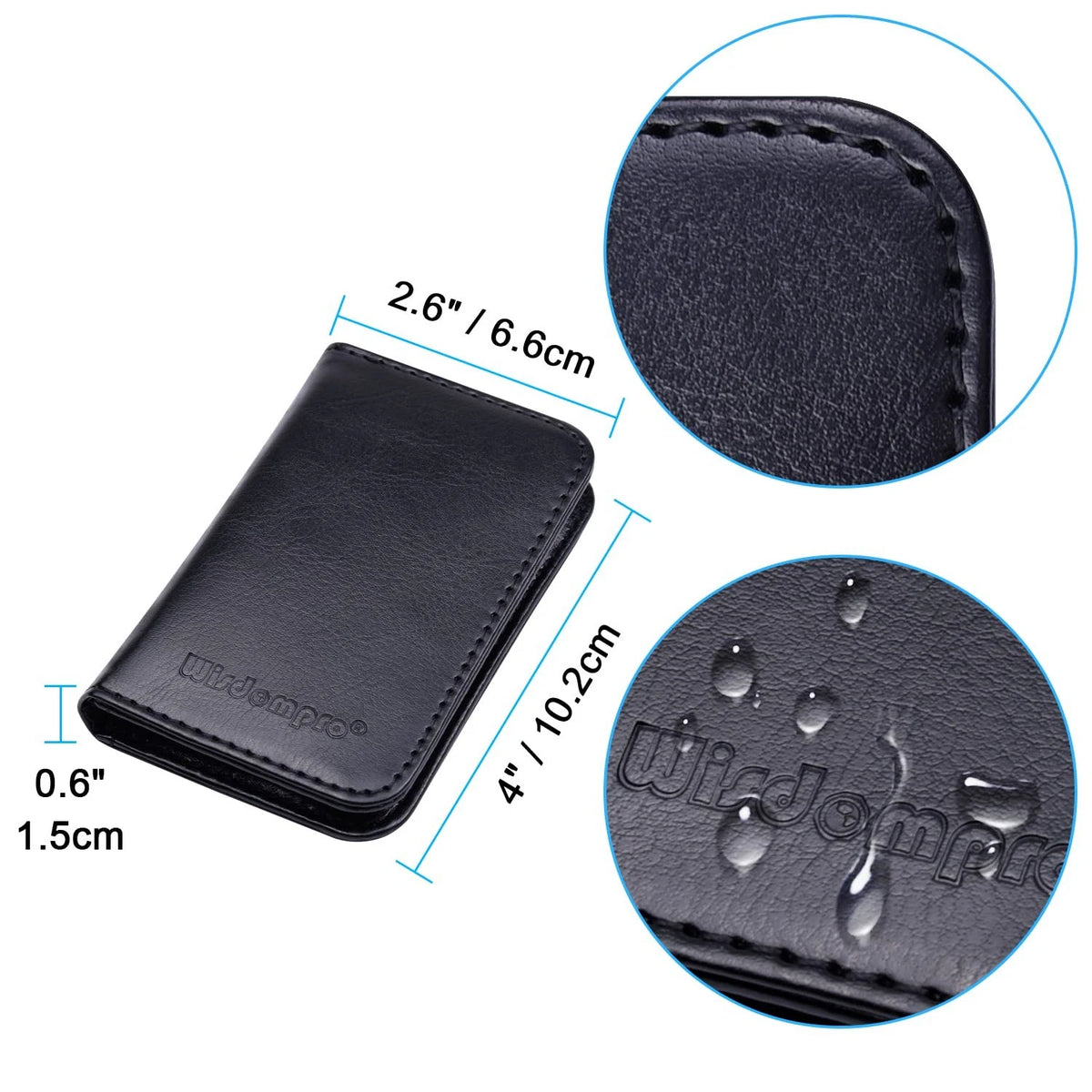 2-Sided PU Leather Business Card Holder for Universal Use