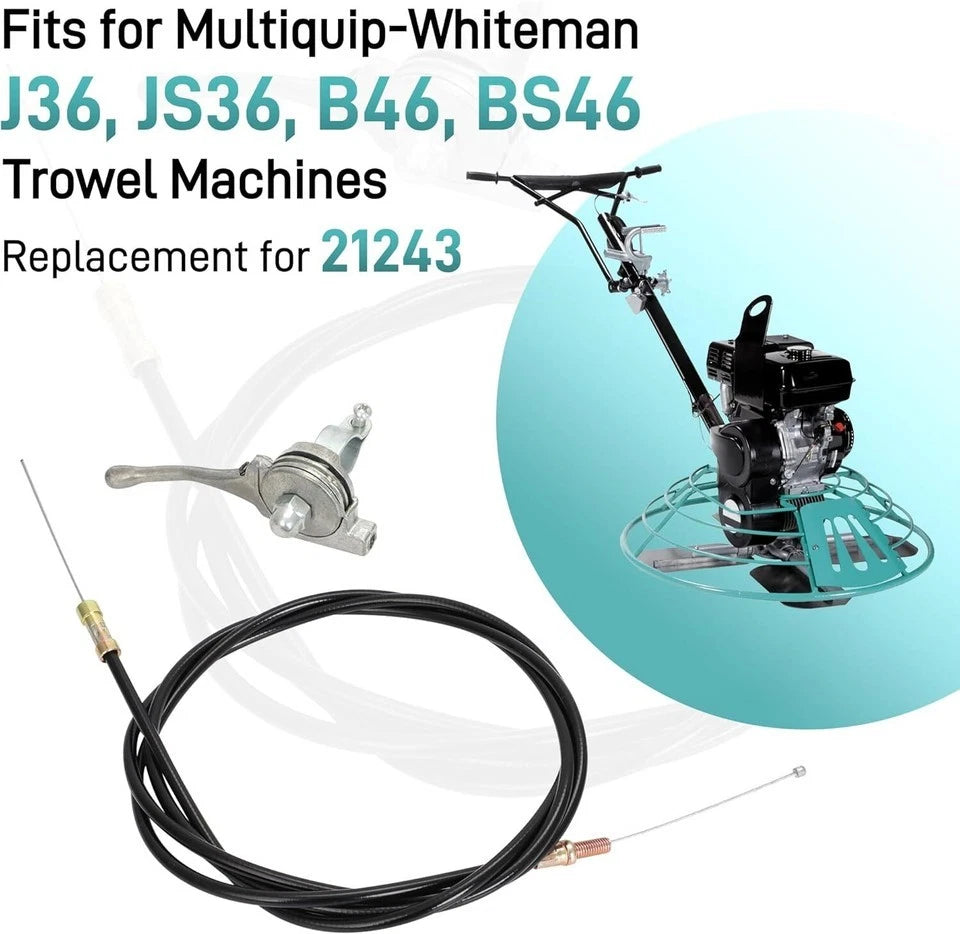 Throttle Cable Kit for J36, JS36, B46, BS46 Trowel Machines (Replace 21243)