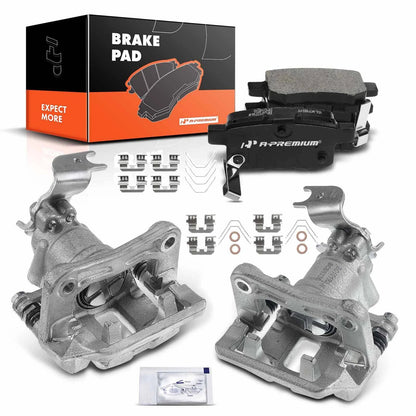 Set of 2 Rear Disc Brake Calipers & Ceramic Pads for Acura TSX (2004–2014)
