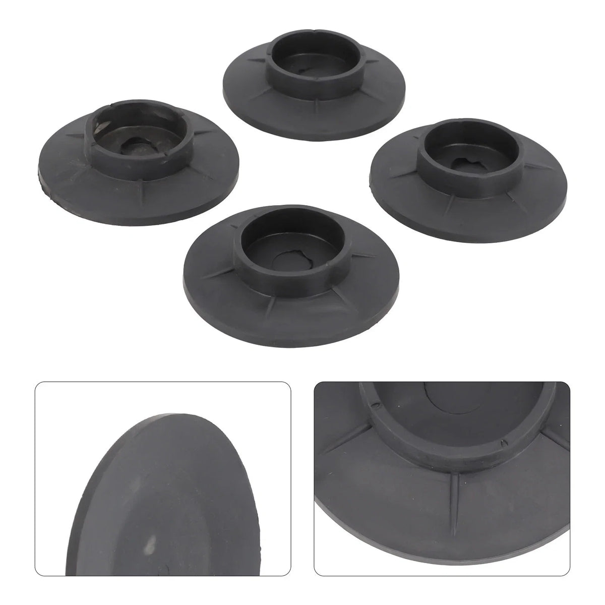 Anti-Vibration Feet Pads for Washing Machine (Black Rubber)