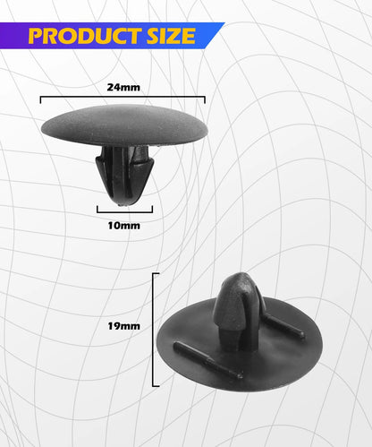 25PCS Hood Insulation Retainer Clips for Universal Cars (25mm x 9.5mm x 10mm)