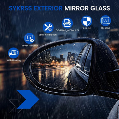Left Driver Side Heated Signal Mirror Glass for Silverado 1500 (2007–2013)