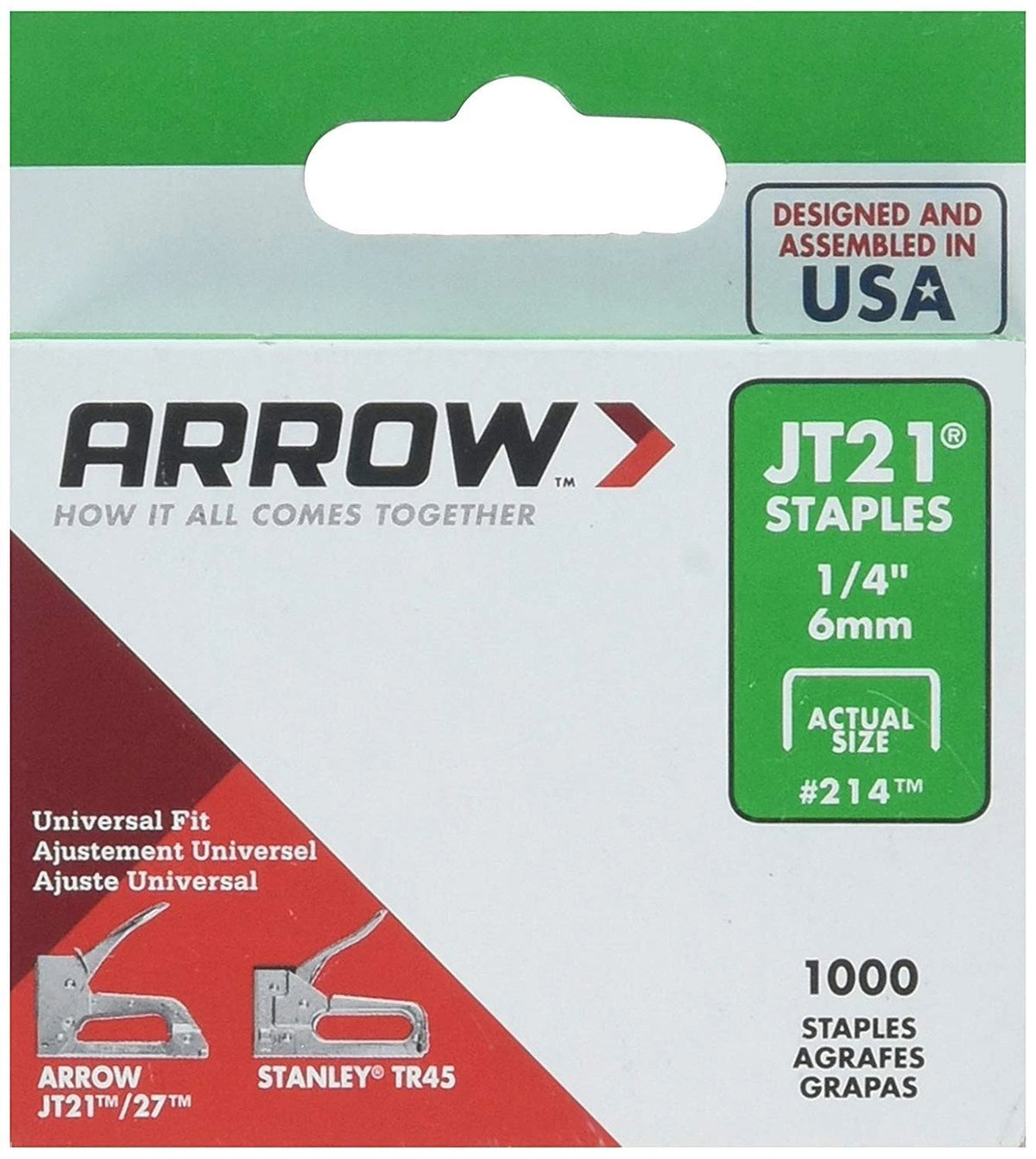 1000PK 1/4" Staple for Various Applications (Gray/Silver)