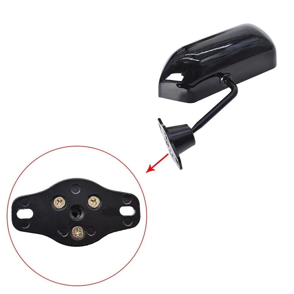 Set of 2 Universal F1 Style Side Mirrors for Cars - Glossy Black Convex